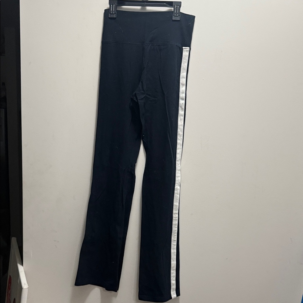 Brandy Melville Black Leggings with White Stripe